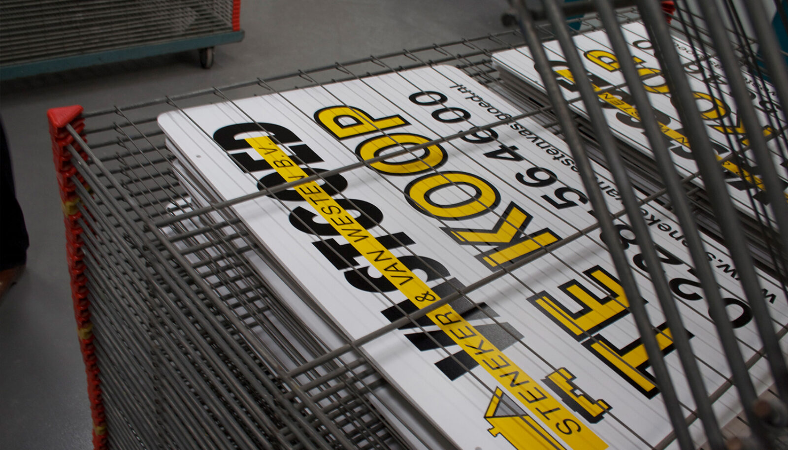 Te Koop Bord Stenker & van Westen B.V. Blue Signs Zeefdruk