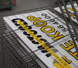 Te Koop Bord Stenker & van Westen B.V. Blue Signs Zeefdruk
