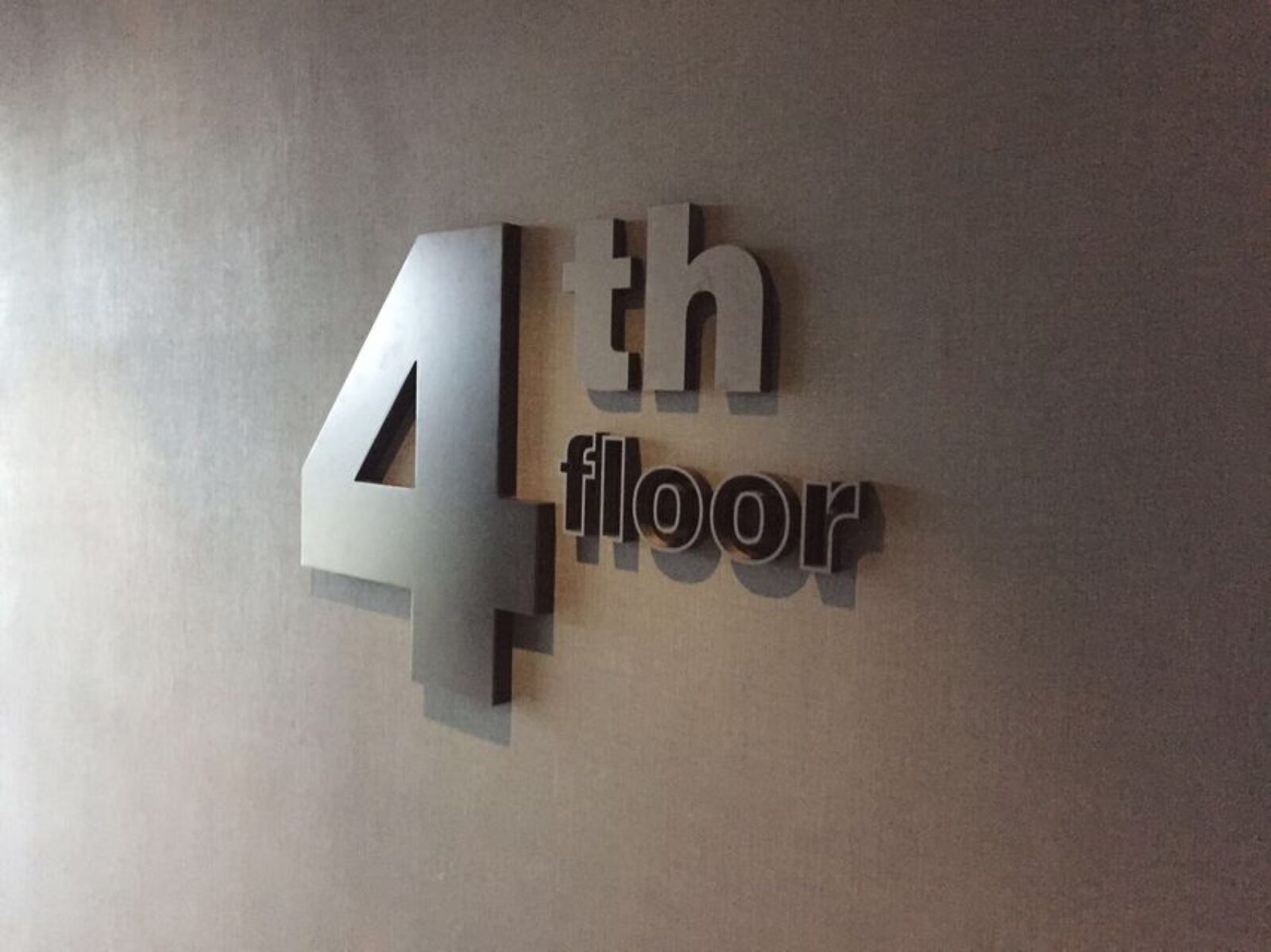 4th Floor Verdieping Signing Bordje Aan Muur