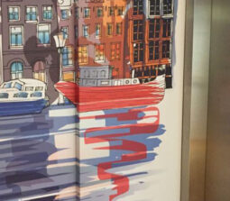Sticker Lift Gracht Getekend Gebouw Bedrijfspand 2