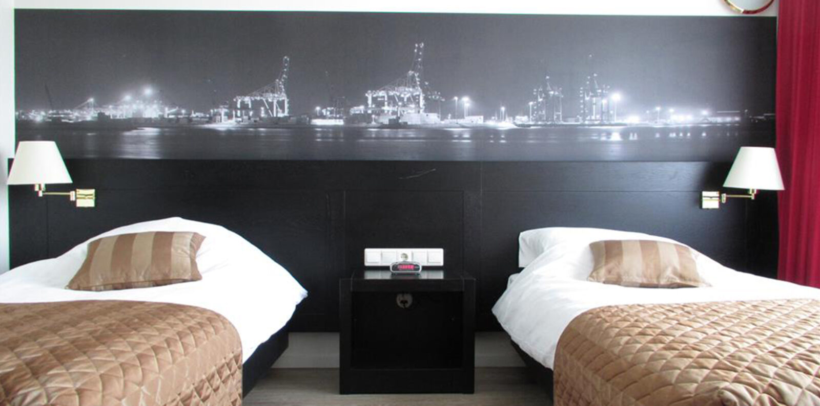 Volledige Muurbedekking Uitzicht Aan de Muur Hotelkamer Slaapkamer