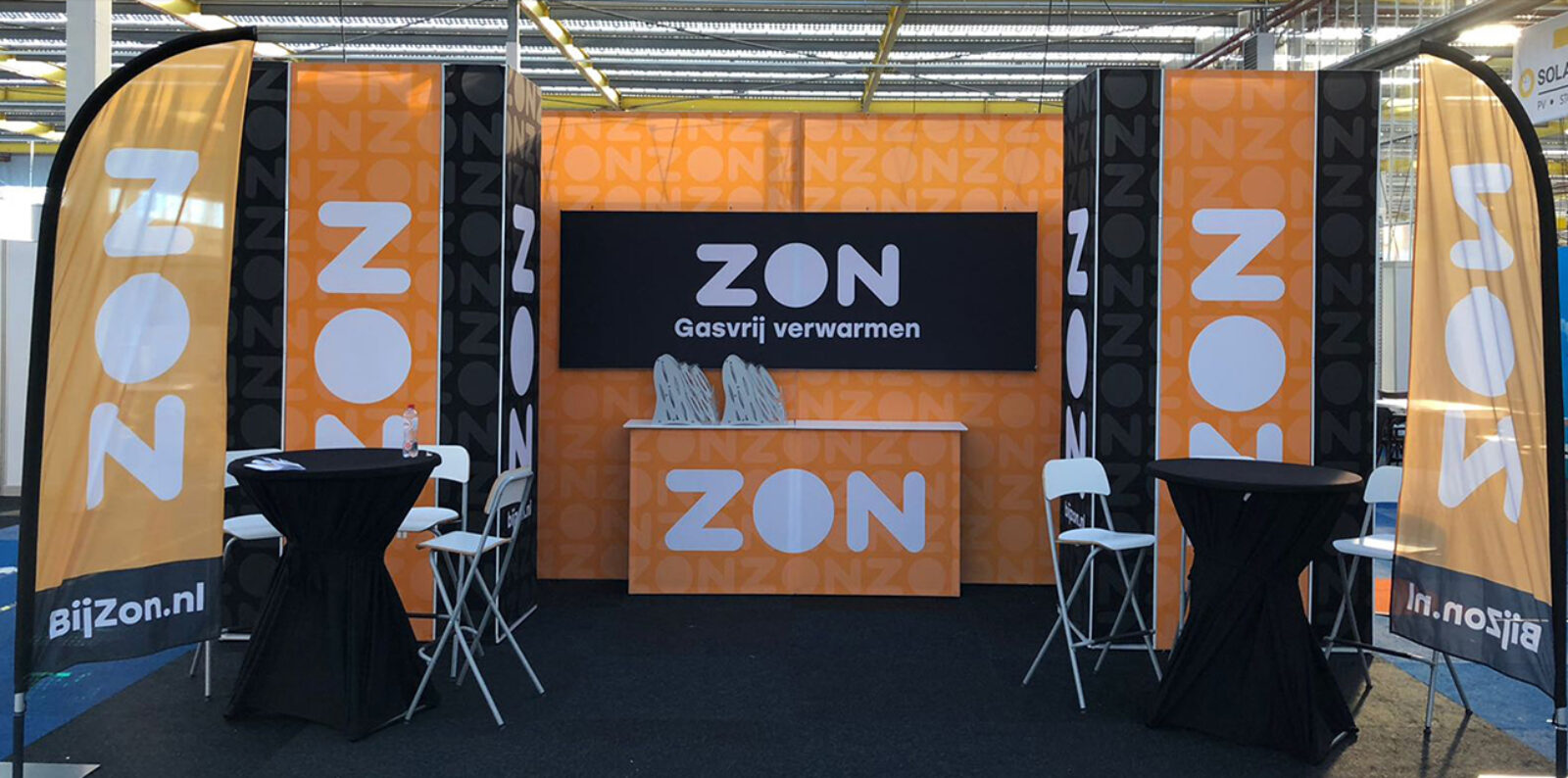 Zon Gas Vrij Opwarmen Banners Voor Presentatie Beurzen Congressen