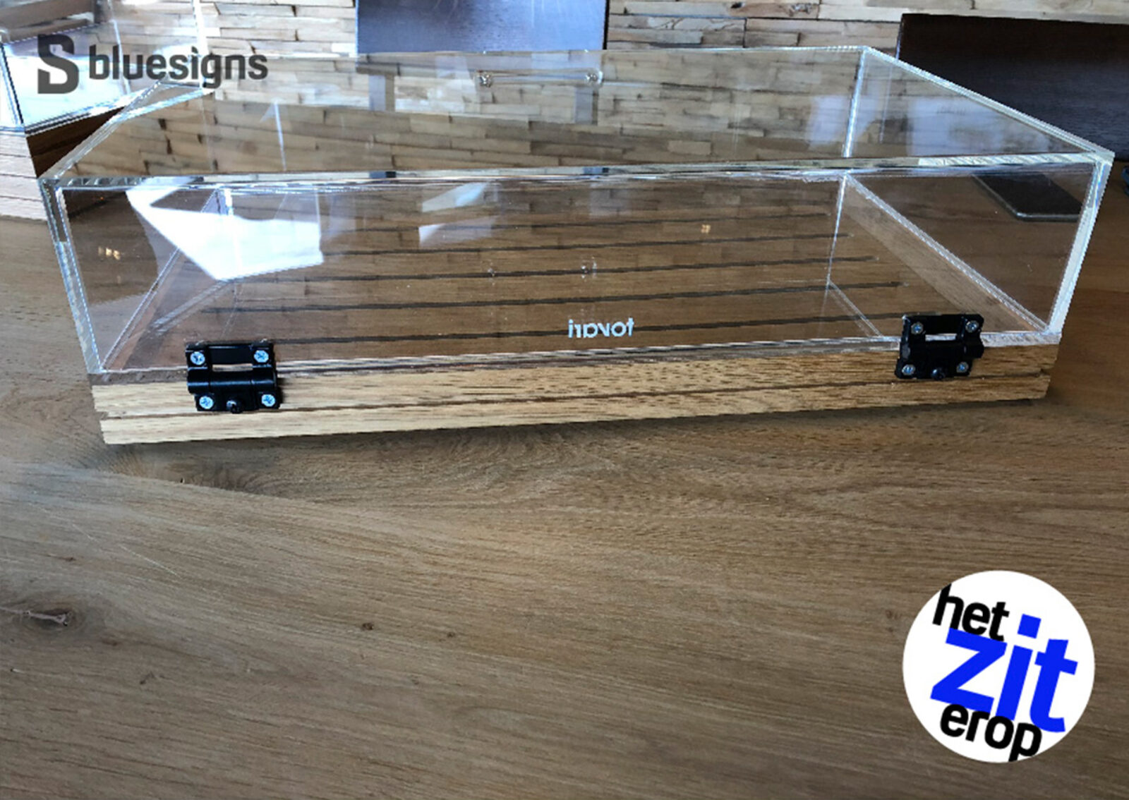 Taarten Display Gepersonaliseerd Bedrijfslogo Blue Signs 2