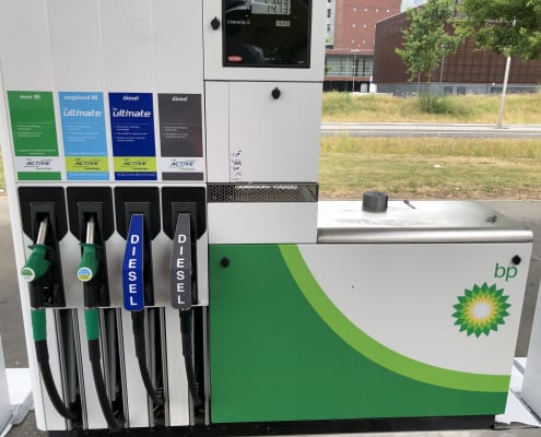Tankstations-BP-Pompen