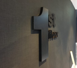 Bedrijfs logo op muur Blue Signs Hoorn Hotel Hoorn 2